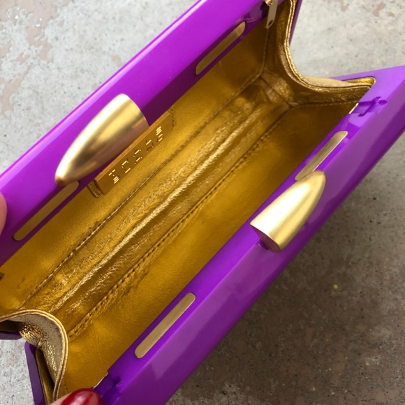 Thale Blanc Ciara Studded Plexiglas Leather Clutch - Picture 6 of 6